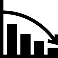 An arrow going up a bar chart vector