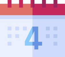 A calendar with the number four on it vector