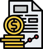A stack of money and a document with a dollar coin vector