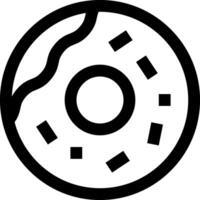 A black and white image of a donut vector