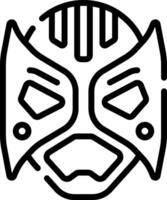 A black and white drawing of a mask vector