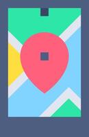 The map icon with a red dot on it vector