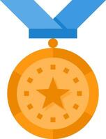 A medal with a star on it vector