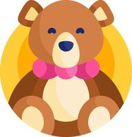 A teddy bear with a pink bow on its head vector