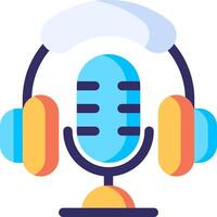 A microphone and headphones on a white background vector