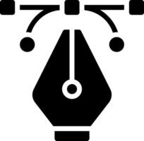 A black and white pen icon on a white background vector