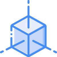A cube with a blue outline on it vector