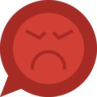 A red speech bubble with an angry face vector