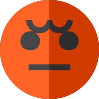 An orange emoticon with a sad face vector