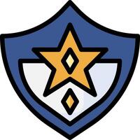A blue shield with a star on it vector