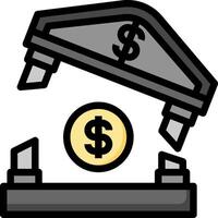 A dollar sign and a house with a coin in it vector