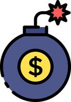 A bomb with a dollar sign on it vector