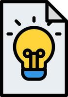A light bulb icon on a sheet of paper vector
