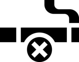 A black and white image of a cigarette with an x vector
