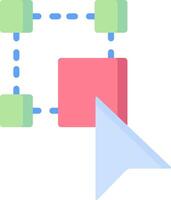 A mouse pointing at a block with a red arrow vector