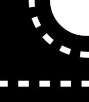 A black and white image of a road with a circle vector