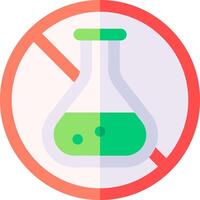 A flat icon of a flask with a green liquid in it vector