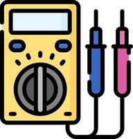 An electrical device with a multimeter and a voltmeter vector