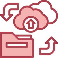 File transfer icon with cloud and folder vector