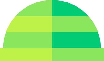 A green and yellow egg with a white background vector