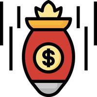 A bomb with a dollar sign on it vector