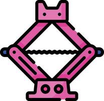 A pink robot with a chain attached to it vector