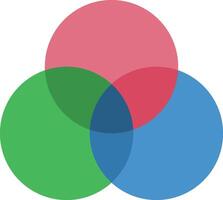 Three circles with different colors vector