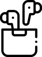 A black and white image of a pair of earbuds vector