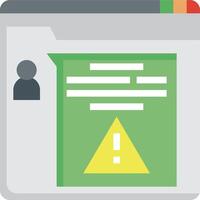 A warning icon on a web page vector