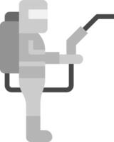 A man in a suit holding a hose and a tool vector