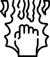 A hand with a flame coming out of it vector