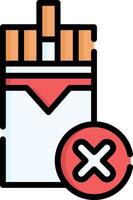 A cigarette and a red cross next to it vector