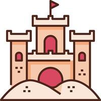 A castle with a flag on top of it vector