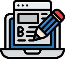 A pencil and a paper are on a laptop vector