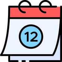 A calendar with the number twelve on it vector