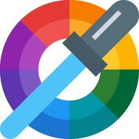 A colorful circle with a pen in the center vector