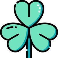 A green four leaf clover with a heart on it vector