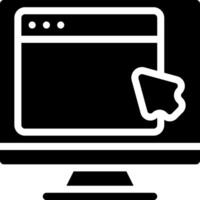 A computer monitor with a mouse and a cursor vector