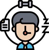 A man with a clock and a pen in his hand vector