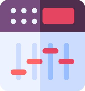 A music mixer with a red button vector