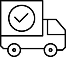 A truck with a check mark on it vector
