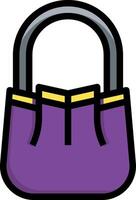 A purple purse with a lock on it vector