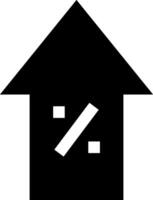 A house with a percentage symbol on it vector