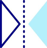 Two blue arrows pointing to the left and right vector