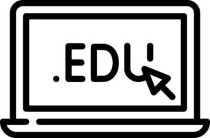 An icon of a laptop with the word edu on it vector