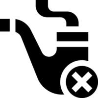 A black and white icon of a pipe with a cross vector