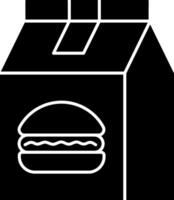 A hamburger in a box icon vector