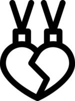 A broken heart with two v's in it vector