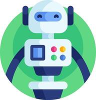 A robot with a green background and a blue background vector