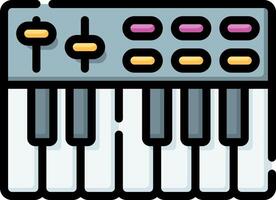 An electronic keyboard with a piano key vector